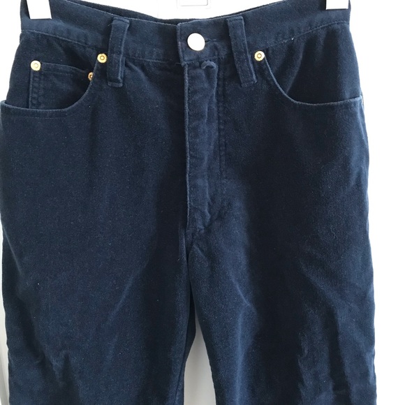 🍂Esprit Women’s Velvet Blue Navy Straight Pants🍂 - Picture 2 of 5